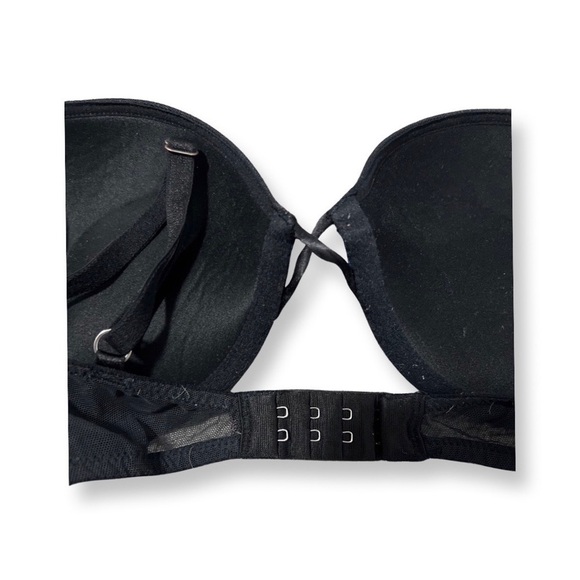 VICTORIA'S Secret blue lace and black bombshell plunge bra 32D - Picture 6 of 6